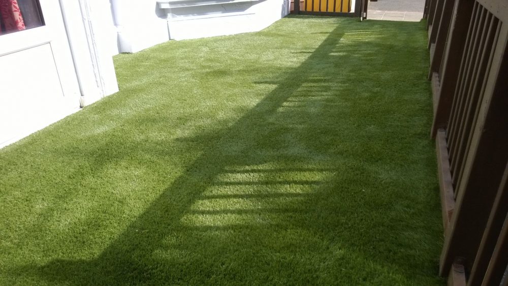 artificial grass on decking